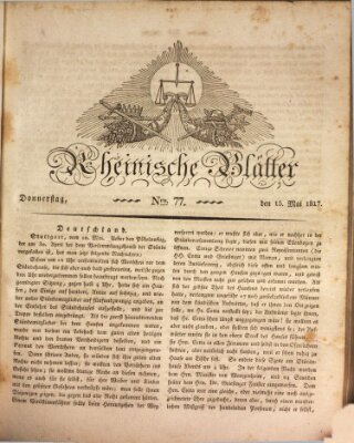 Rheinische Blätter Donnerstag 15. Mai 1817
