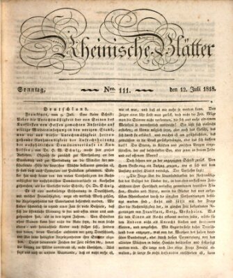 Rheinische Blätter Sonntag 12. Juli 1818