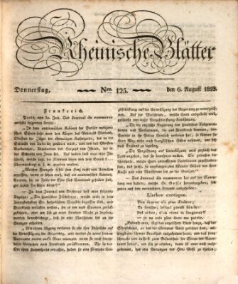 Rheinische Blätter Donnerstag 6. August 1818