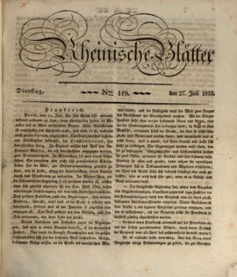 Rheinische Blätter Dienstag 27. Juli 1819