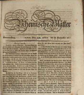 Rheinische Blätter Donnerstag 30. September 1819