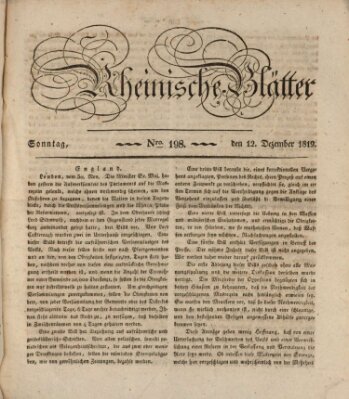 Rheinische Blätter Sonntag 12. Dezember 1819