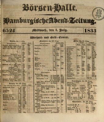 Börsen-Halle Mittwoch 3. Juli 1833