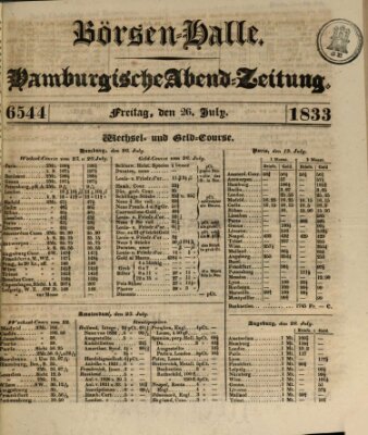 Börsen-Halle Freitag 26. Juli 1833
