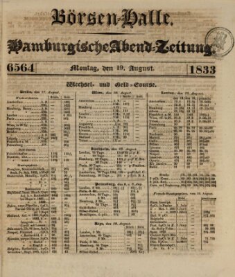 Börsen-Halle Montag 19. August 1833