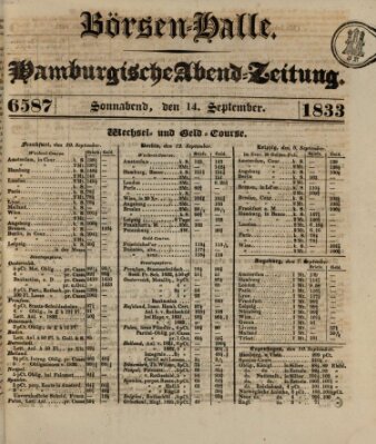 Börsen-Halle Samstag 14. September 1833