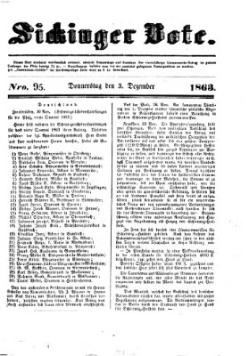 Sickinger Bote Donnerstag 3. Dezember 1863