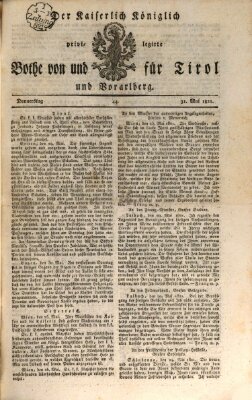 Kaiserlich-Königlich privilegirter Bothe von und für Tirol und Vorarlberg Donnerstag 31. Mai 1821
