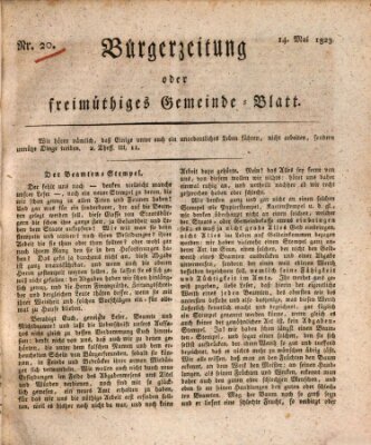 Bürgerzeitung oder freimüthiges Gemeinde-Blatt Mittwoch 14. Mai 1823