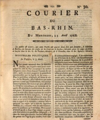 Courier du Bas-Rhin Mittwoch 13. April 1768