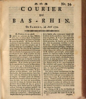 Courier du Bas-Rhin Samstag 28. April 1770