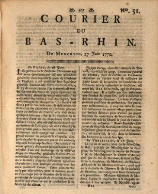 Courier du Bas-Rhin Mittwoch 27. Juni 1770