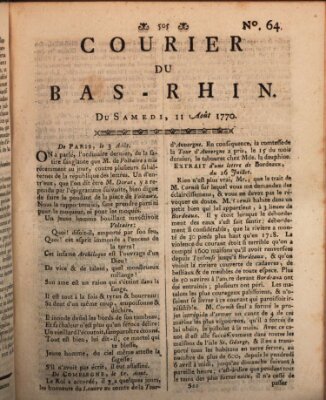 Courier du Bas-Rhin Samstag 11. August 1770