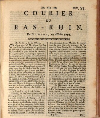 Courier du Bas-Rhin Samstag 20. Oktober 1770