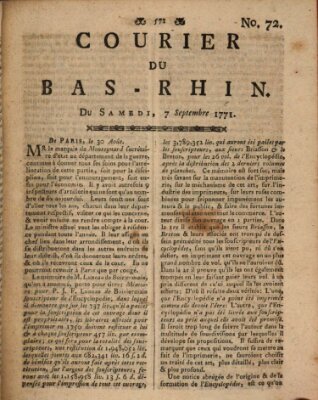 Courier du Bas-Rhin Samstag 7. September 1771