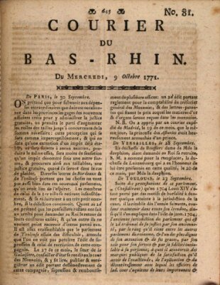 Courier du Bas-Rhin Mittwoch 9. Oktober 1771