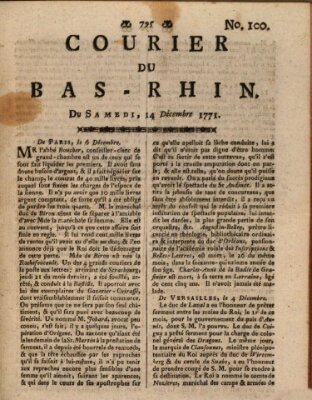 Courier du Bas-Rhin Samstag 14. Dezember 1771