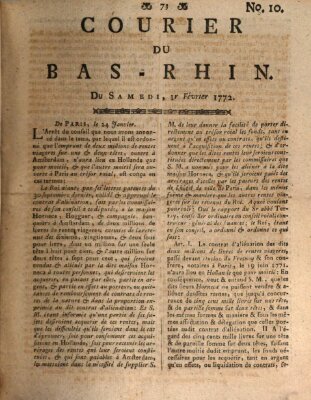 Courier du Bas-Rhin Samstag 1. Februar 1772