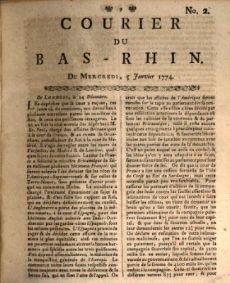 Courier du Bas-Rhin Mittwoch 5. Januar 1774