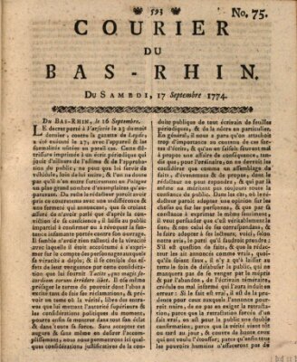 Courier du Bas-Rhin Samstag 17. September 1774