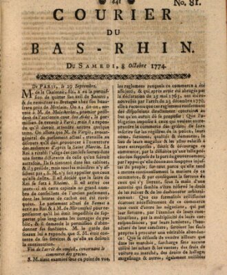 Courier du Bas-Rhin Samstag 8. Oktober 1774