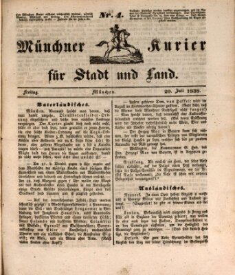 Münchner Kurier für Stadt und Land Freitag 20. Juli 1838