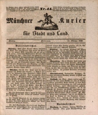 Münchner Kurier für Stadt und Land Montag 22. Oktober 1838