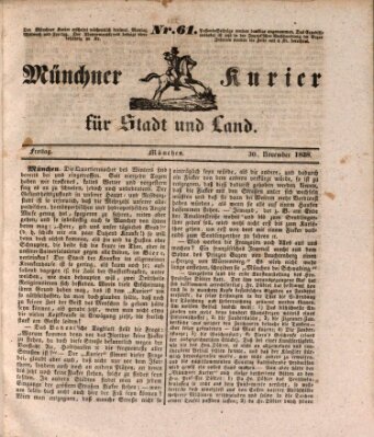 Münchner Kurier für Stadt und Land Freitag 30. November 1838