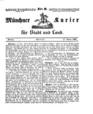 Münchner Kurier für Stadt und Land Montag 21. Januar 1839