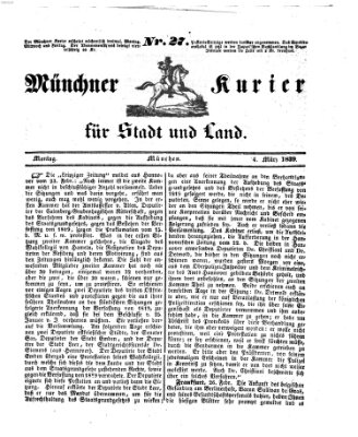 Münchner Kurier für Stadt und Land Montag 4. März 1839