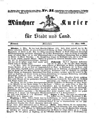 Münchner Kurier für Stadt und Land Mittwoch 13. März 1839