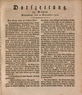 Dorfzeitung Samstag 10. September 1825