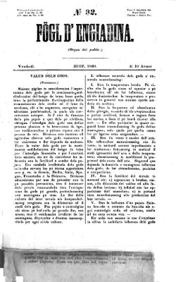 Fögl d'Engiadina Freitag 10. August 1860