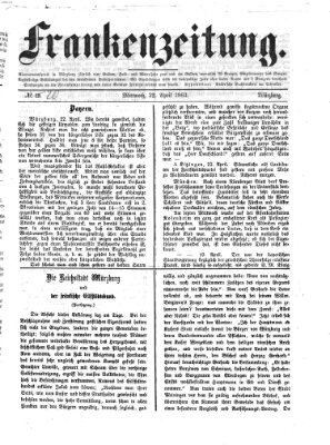 Frankenzeitung Mittwoch 22. April 1863