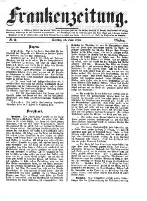 Frankenzeitung Samstag 13. Juni 1863