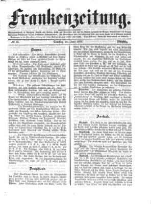Frankenzeitung Samstag 20. Juni 1863