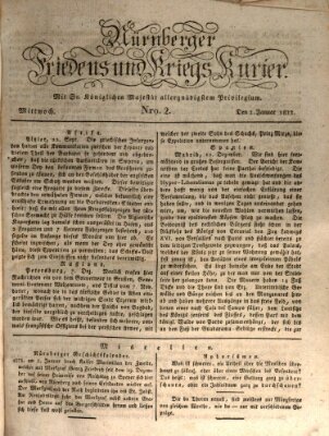 Der Friedens- u. Kriegs-Kurier (Nürnberger Friedens- und Kriegs-Kurier) Mittwoch 2. Januar 1822