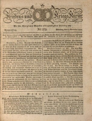 Der Friedens- u. Kriegs-Kurier (Nürnberger Friedens- und Kriegs-Kurier) Donnerstag 21. November 1822
