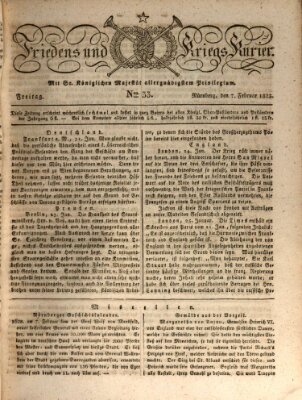 Der Friedens- u. Kriegs-Kurier (Nürnberger Friedens- und Kriegs-Kurier) Freitag 7. Februar 1823