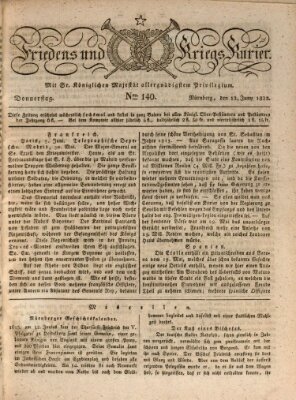 Der Friedens- u. Kriegs-Kurier (Nürnberger Friedens- und Kriegs-Kurier) Donnerstag 12. Juni 1823