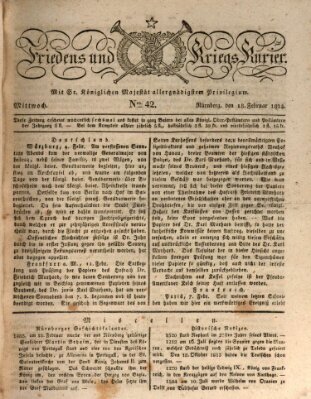 Der Friedens- u. Kriegs-Kurier (Nürnberger Friedens- und Kriegs-Kurier) Mittwoch 18. Februar 1824