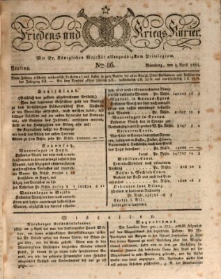 Der Friedens- u. Kriegs-Kurier (Nürnberger Friedens- und Kriegs-Kurier) Freitag 9. April 1824