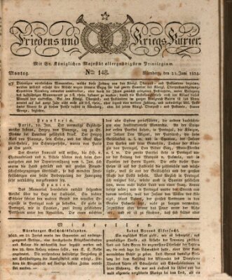 Der Friedens- u. Kriegs-Kurier (Nürnberger Friedens- und Kriegs-Kurier) Montag 21. Juni 1824