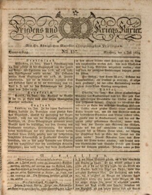 Der Friedens- u. Kriegs-Kurier (Nürnberger Friedens- und Kriegs-Kurier) Donnerstag 1. Juli 1824
