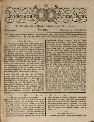 Der Friedens- u. Kriegs-Kurier (Nürnberger Friedens- und Kriegs-Kurier) Samstag 14. August 1824