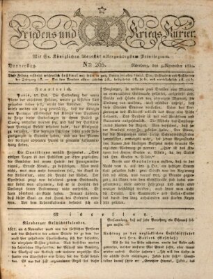 Der Friedens- u. Kriegs-Kurier (Nürnberger Friedens- und Kriegs-Kurier) Donnerstag 4. November 1824