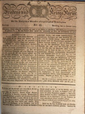 Der Friedens- u. Kriegs-Kurier (Nürnberger Friedens- und Kriegs-Kurier) Freitag 21. Januar 1825