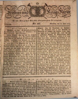 Der Friedens- u. Kriegs-Kurier (Nürnberger Friedens- und Kriegs-Kurier) Dienstag 21. Juni 1825