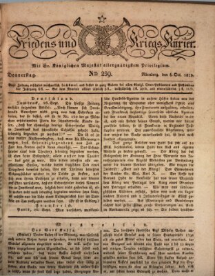 Der Friedens- u. Kriegs-Kurier (Nürnberger Friedens- und Kriegs-Kurier) Donnerstag 6. Oktober 1825