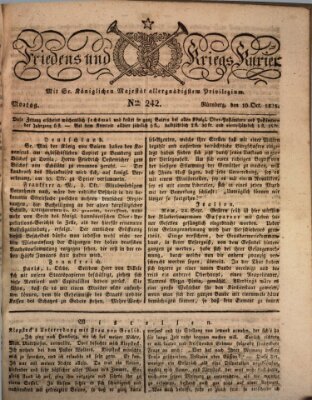 Der Friedens- u. Kriegs-Kurier (Nürnberger Friedens- und Kriegs-Kurier) Montag 10. Oktober 1825